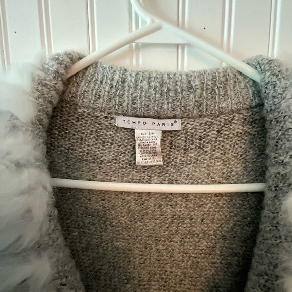 Tempo Paris Cardigan with Rabbit fur accents (S/M) - Picture 2 of 3